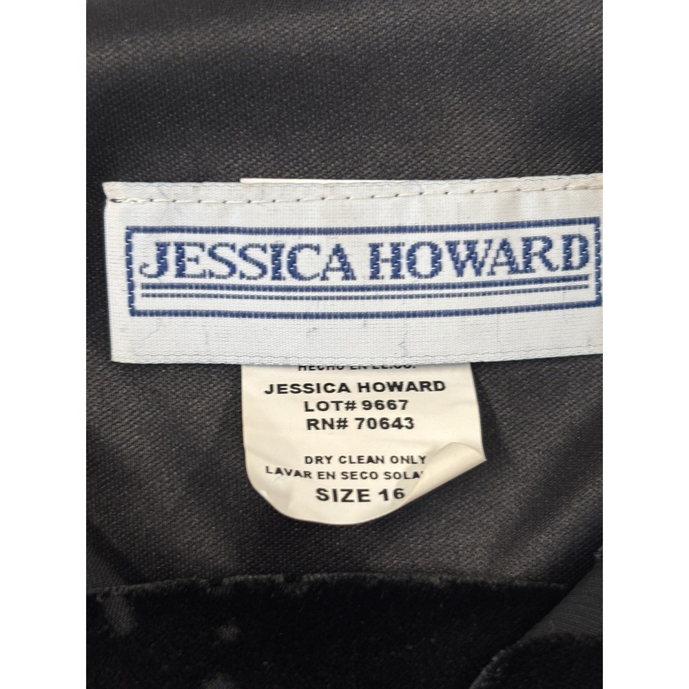 Jessica Howard Dress Womens 16‎ Black Sheer Floral 2 Piece Sleeveless Maxi Set - Picture 8 of 12